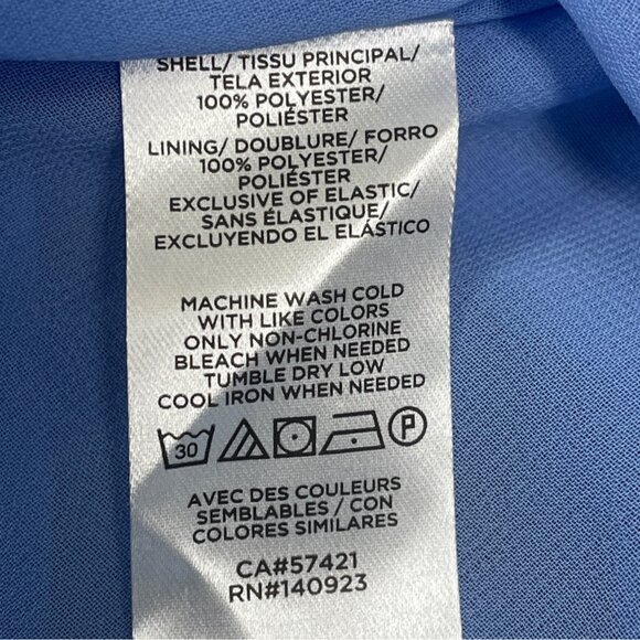 Loft Womens Blue Swiss Dot Textured Sleeveless Ruffled Blouse Sz SP - NEW - Picture 8 of 9